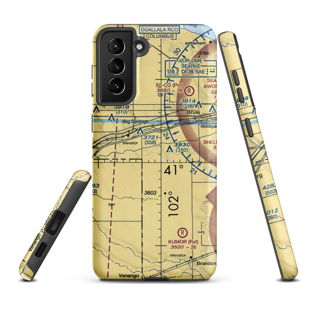 Newman Airport (0NE5) VFR Sectional Samsung Phone Case Samsung Galaxy S21 Plus model shown