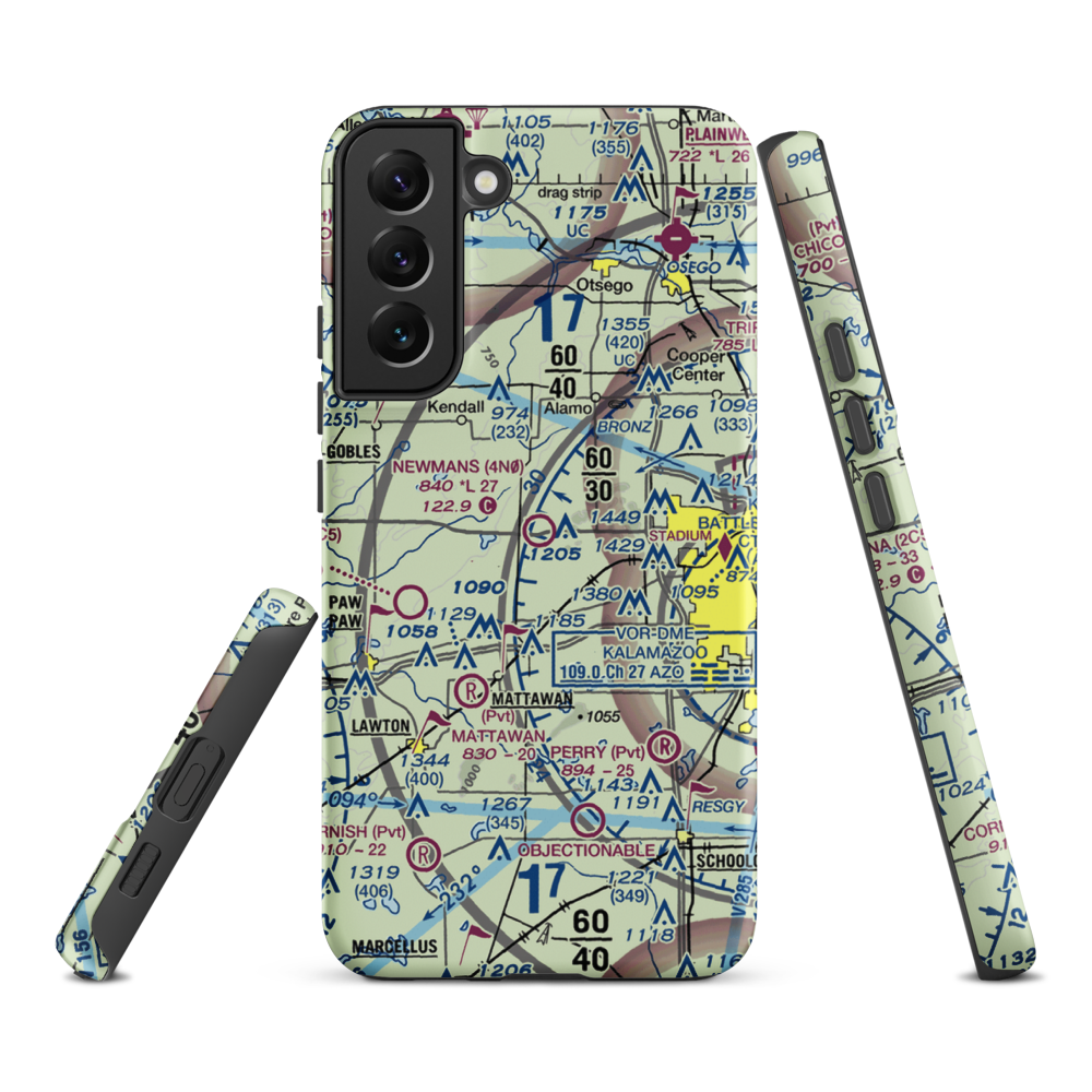 Newman's Airport (4N0) VFR Sectional Samsung Phone Case Samsung Galaxy S22 Plus model shown