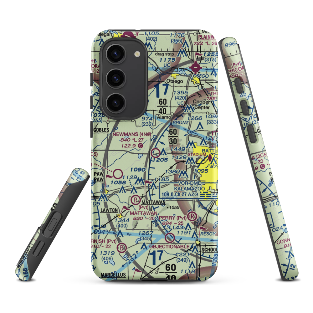 Newman's Airport (4N0) VFR Sectional Samsung Phone Case Samsung Galaxy S23 Plus model shown
