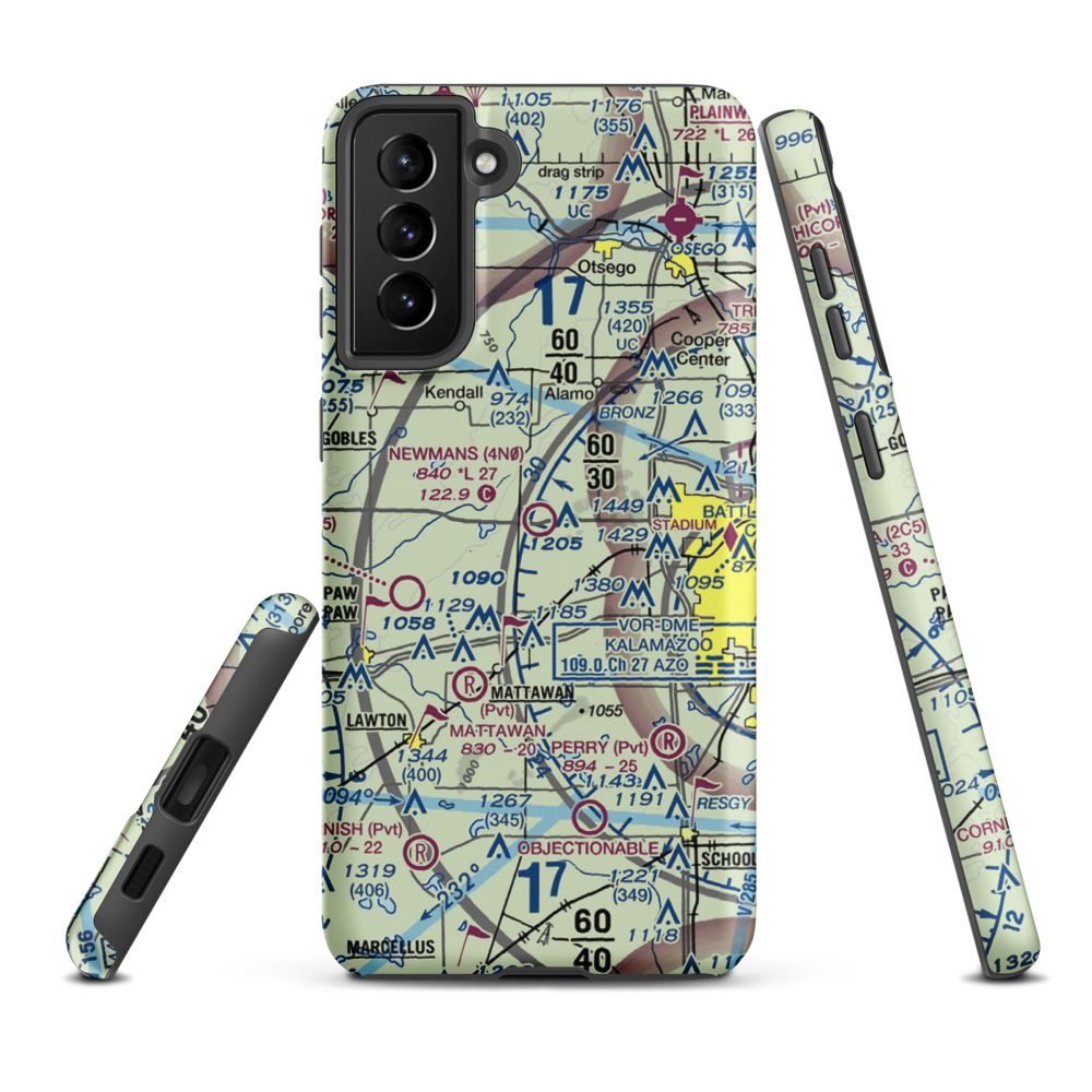 Newman's Airport (4N0) VFR Sectional Samsung Phone Case Samsung Galaxy S21 Plus model shown