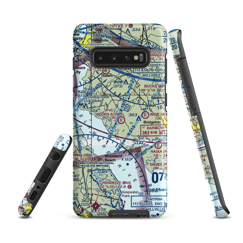 Newport Meadows Seaplane Base (NJ07) VFR Sectional Samsung Phone Case Samsung Galaxy S10 Plus model shown