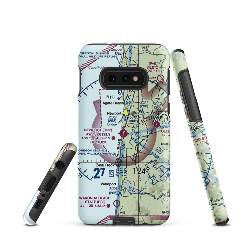 Newport Municipal Airport (ONP) VFR Sectional Samsung Phone Case Samsung Galaxy S10 Plus model shown