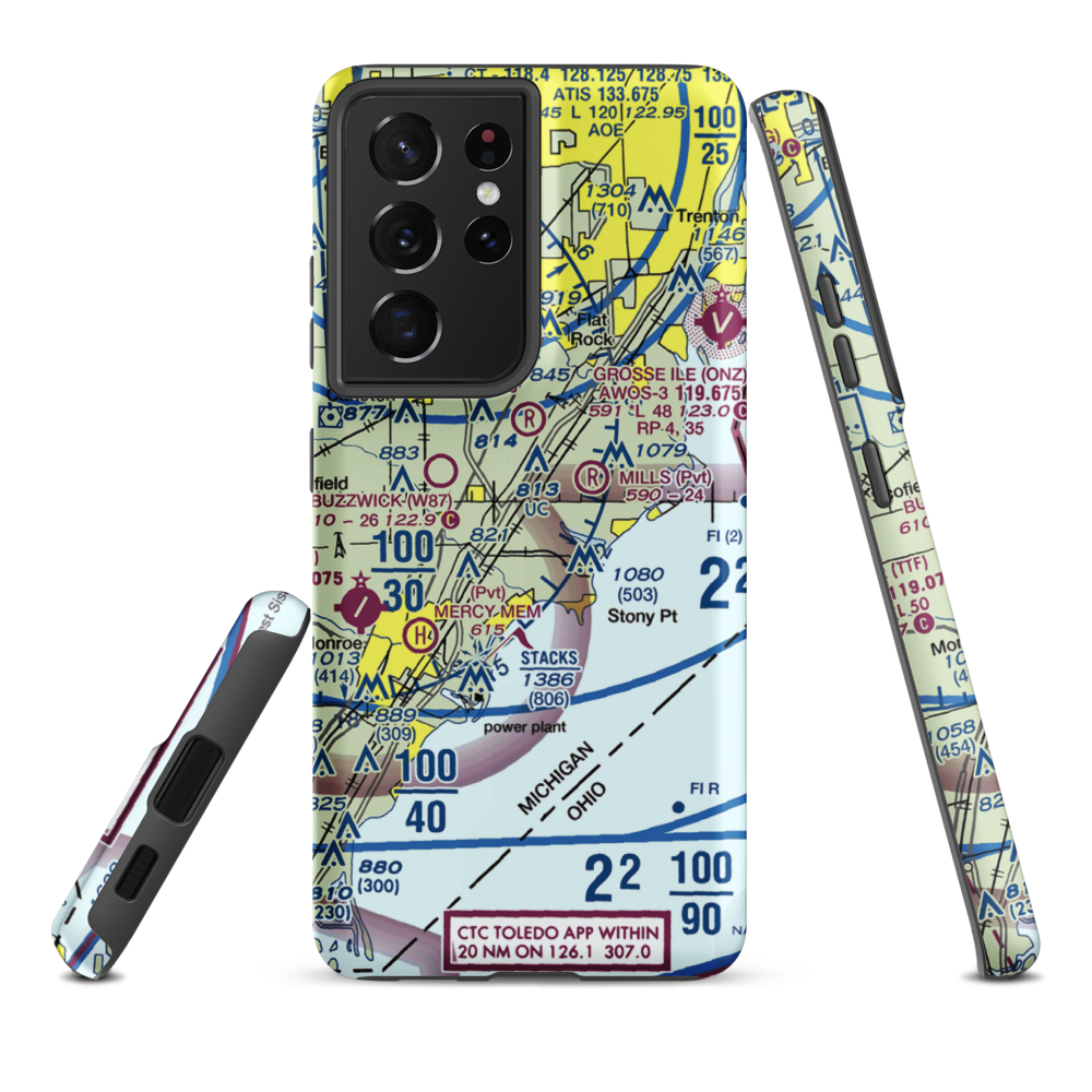 Newport Woods Airport (9MI2) VFR Sectional Samsung Phone Case Samsung Galaxy S21 Ultra model shown