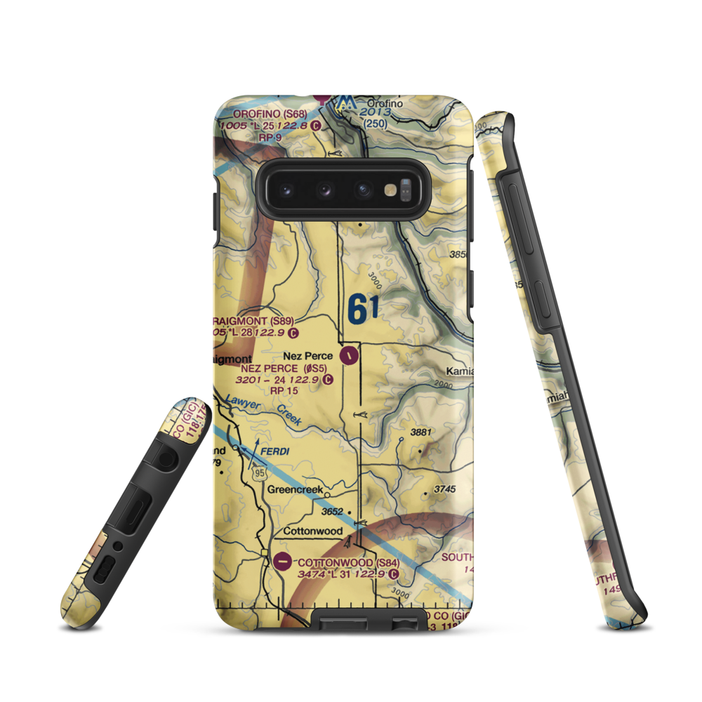 Nez Perce Municipal Airport (0S5) VFR Sectional Samsung Phone Case Samsung Galaxy S10 model shown