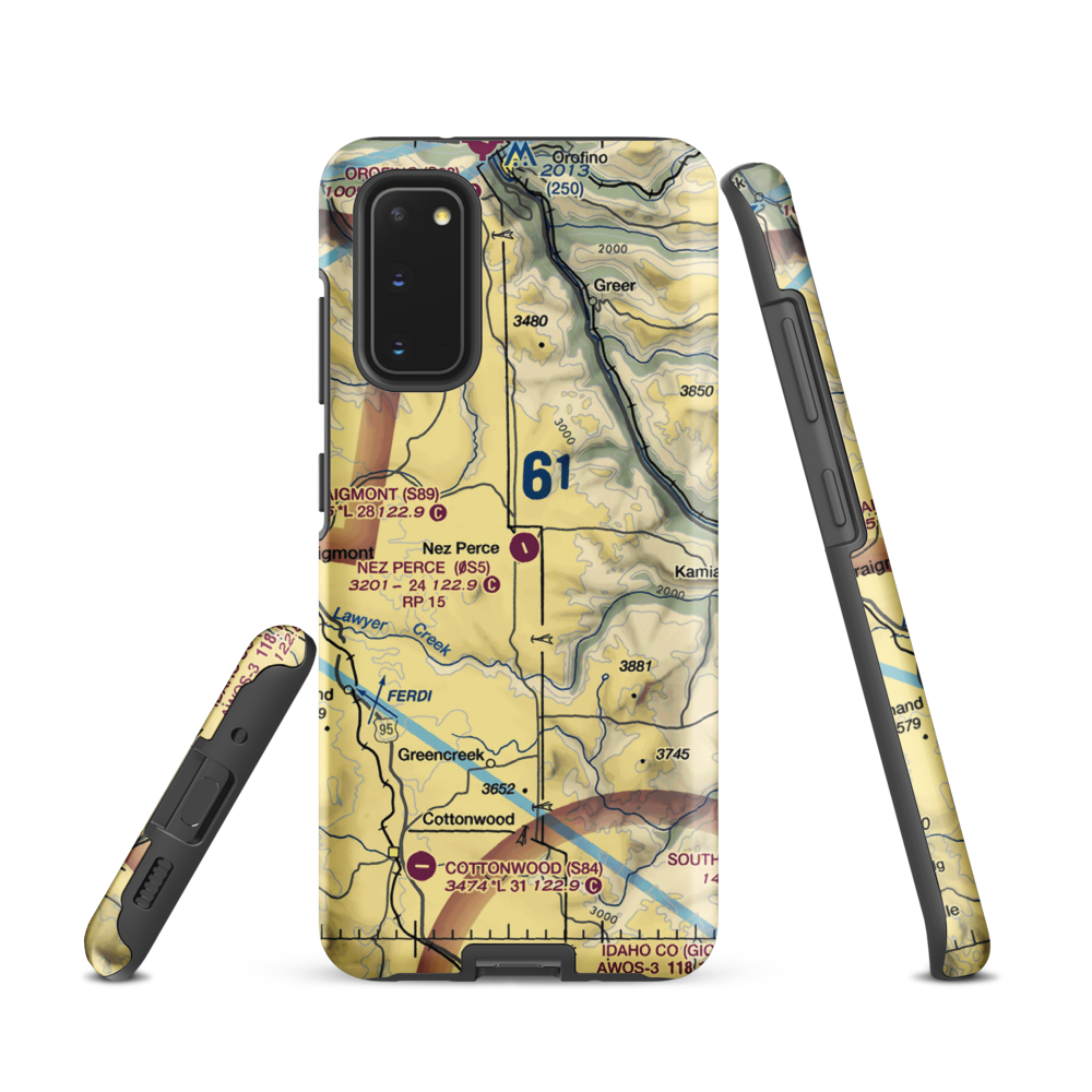 Nez Perce Municipal Airport (0S5) VFR Sectional Samsung Phone Case Samsung Galaxy S20 model shown