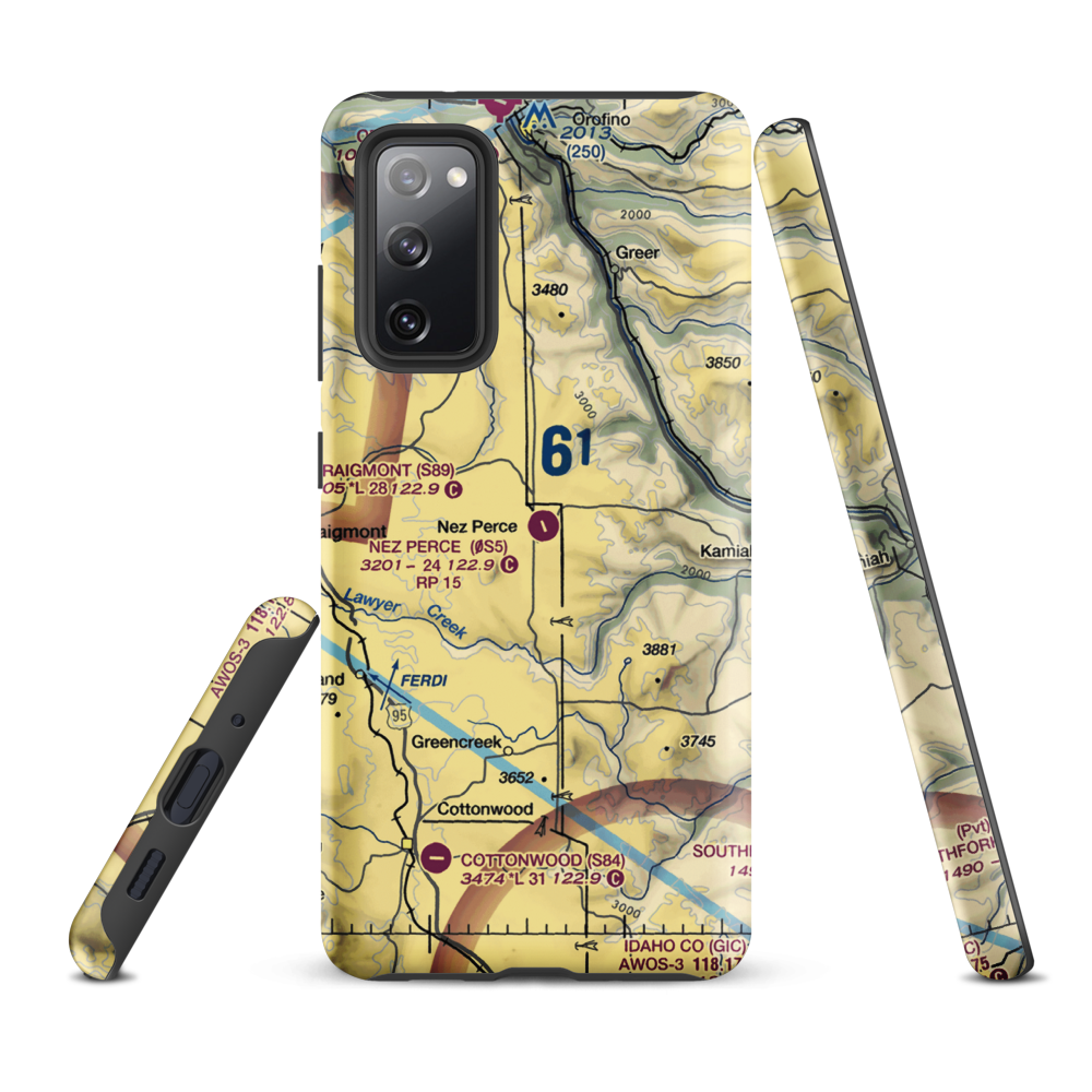 Nez Perce Municipal Airport (0S5) VFR Sectional Samsung Phone Case Samsung Galaxy S20 FE model shown