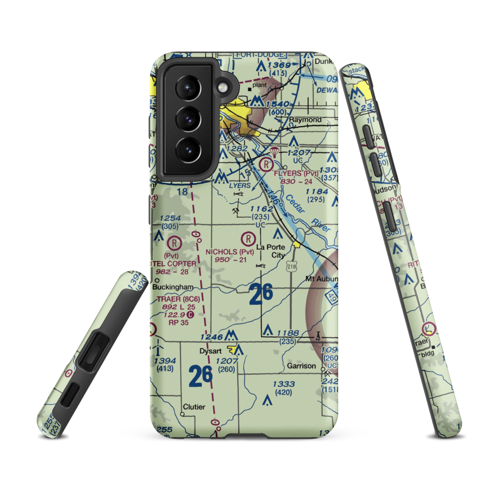 Nichols Airport (IA97) VFR Sectional Samsung Phone Case Samsung Galaxy S21 Ultra model shown