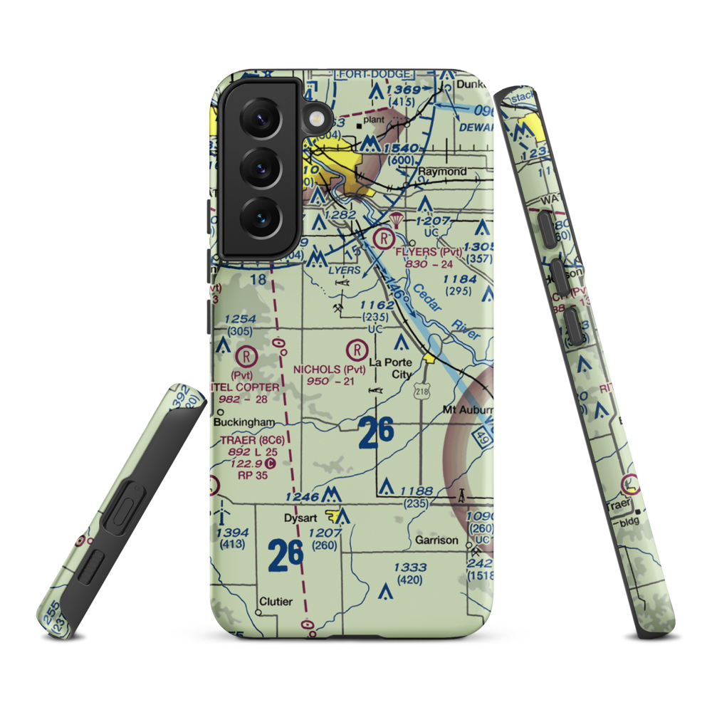 Nichols Airport (IA97) VFR Sectional Samsung Phone Case Samsung Galaxy S22 Plus model shown