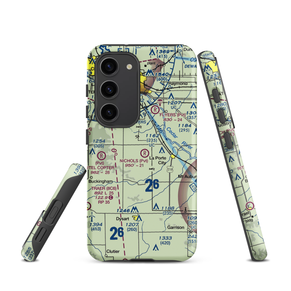 Nichols Airport (IA97) VFR Sectional Samsung Phone Case Samsung Galaxy S23 model shown