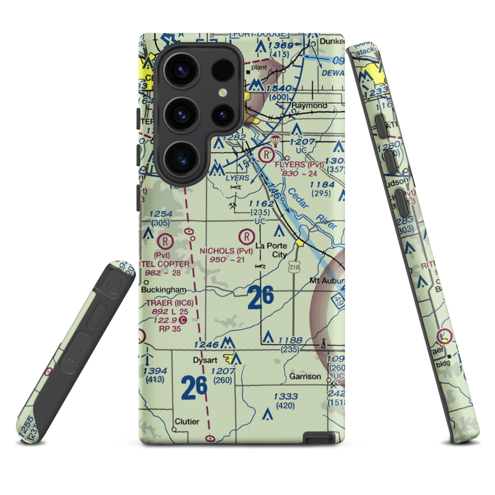 Nichols Airport (IA97) VFR Sectional Samsung Phone Case Samsung Galaxy S23 Ultra model shown
