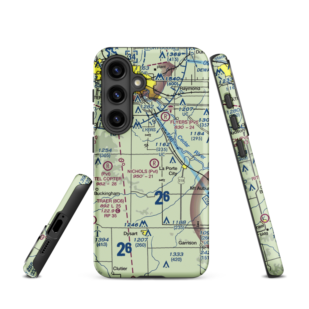 Nichols Airport (IA97) VFR Sectional Samsung Phone Case Samsung Galaxy S24 model shown
