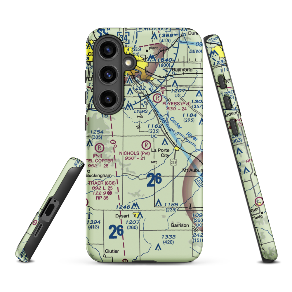 Nichols Airport (IA97) VFR Sectional Samsung Phone Case Samsung Galaxy S24 Plus model shown