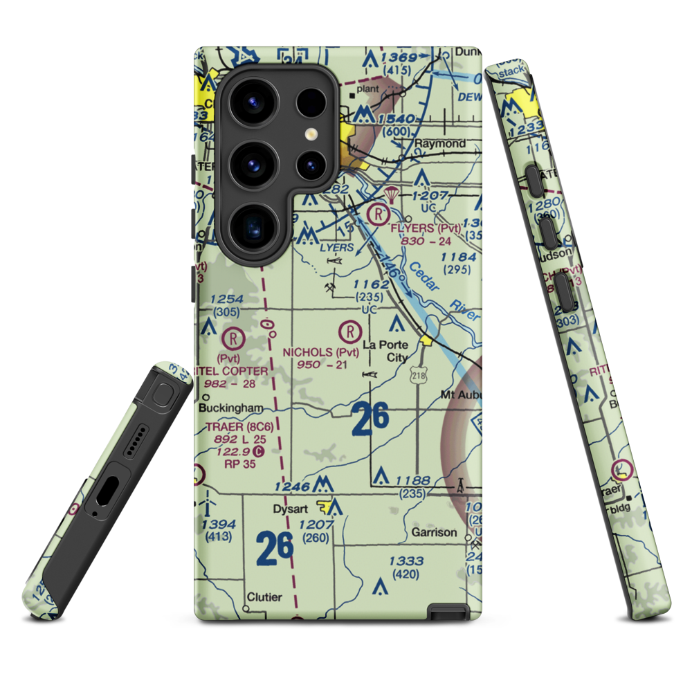 Nichols Airport (IA97) VFR Sectional Samsung Phone Case Samsung Galaxy S24 Ultra model shown