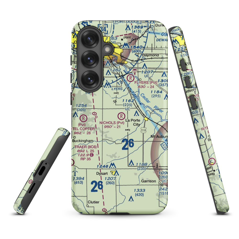 Nichols Airport (IA97) VFR Sectional Samsung Phone Case Samsung Galaxy S25 Plus model shown