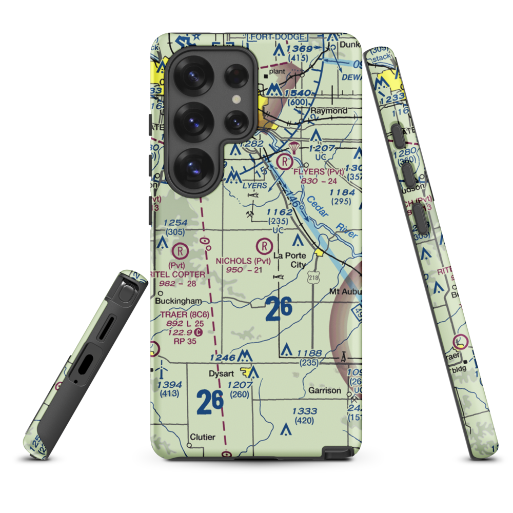 Nichols Airport (IA97) VFR Sectional Samsung Phone Case Samsung Galaxy S25 Ultra model shown