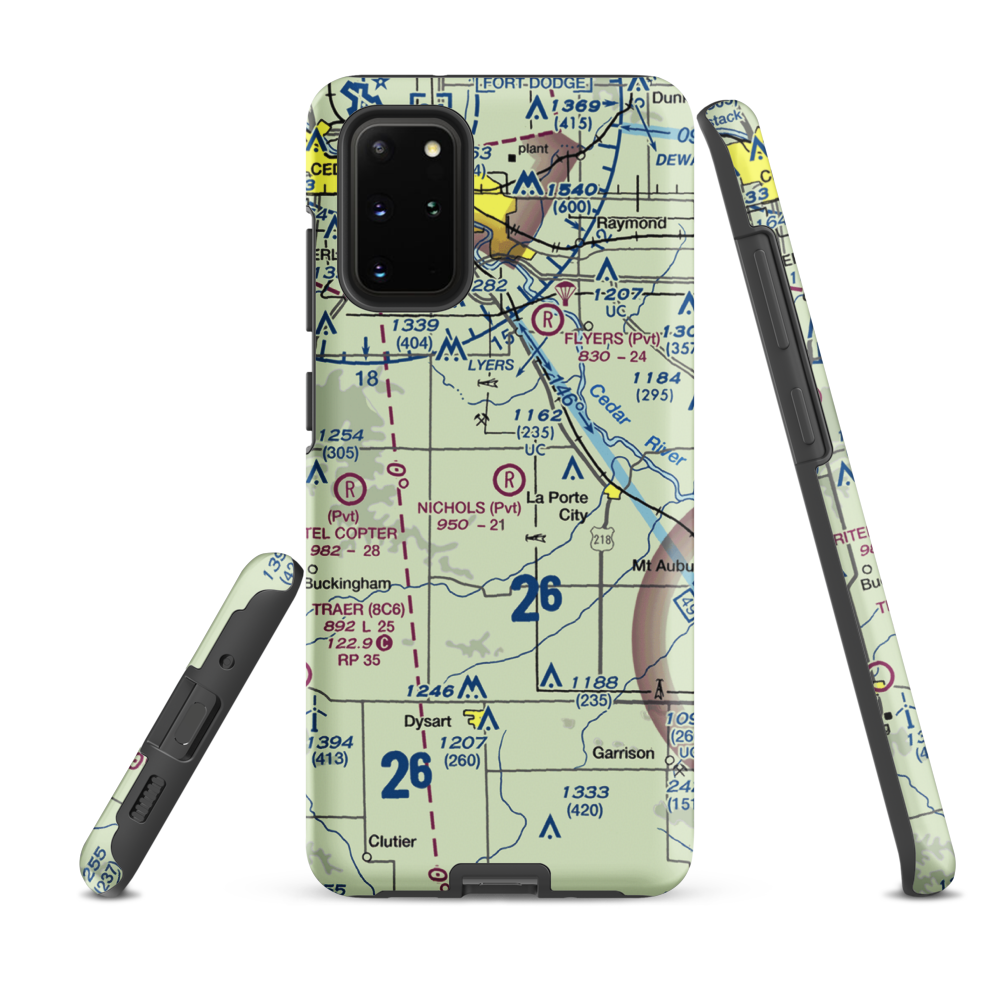 Nichols Airport (IA97) VFR Sectional Samsung Phone Case Samsung Galaxy S20 Plus model shown