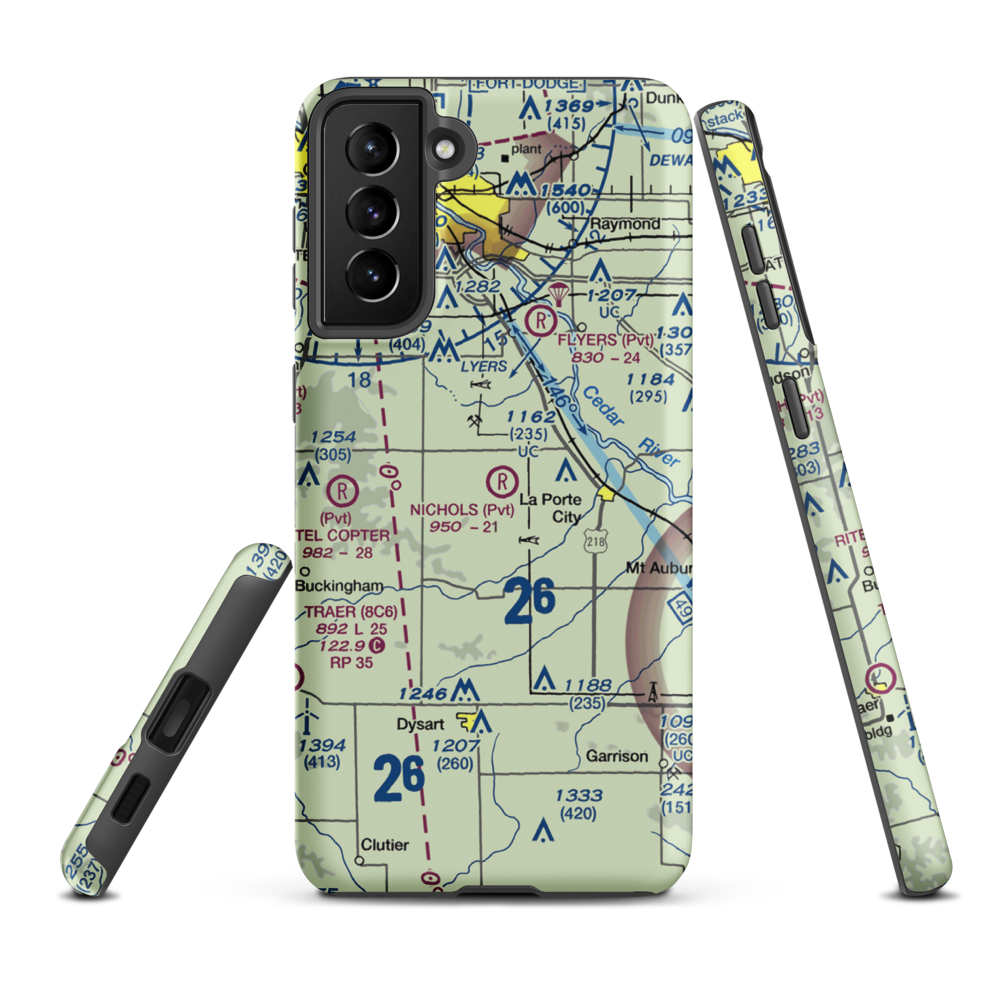 Nichols Airport (IA97) VFR Sectional Samsung Phone Case Samsung Galaxy S21 FE model shown