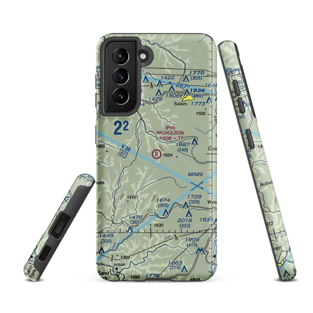 Nicholson Airport (75WV) VFR Sectional Samsung Phone Case Samsung Galaxy S21 FE model shown