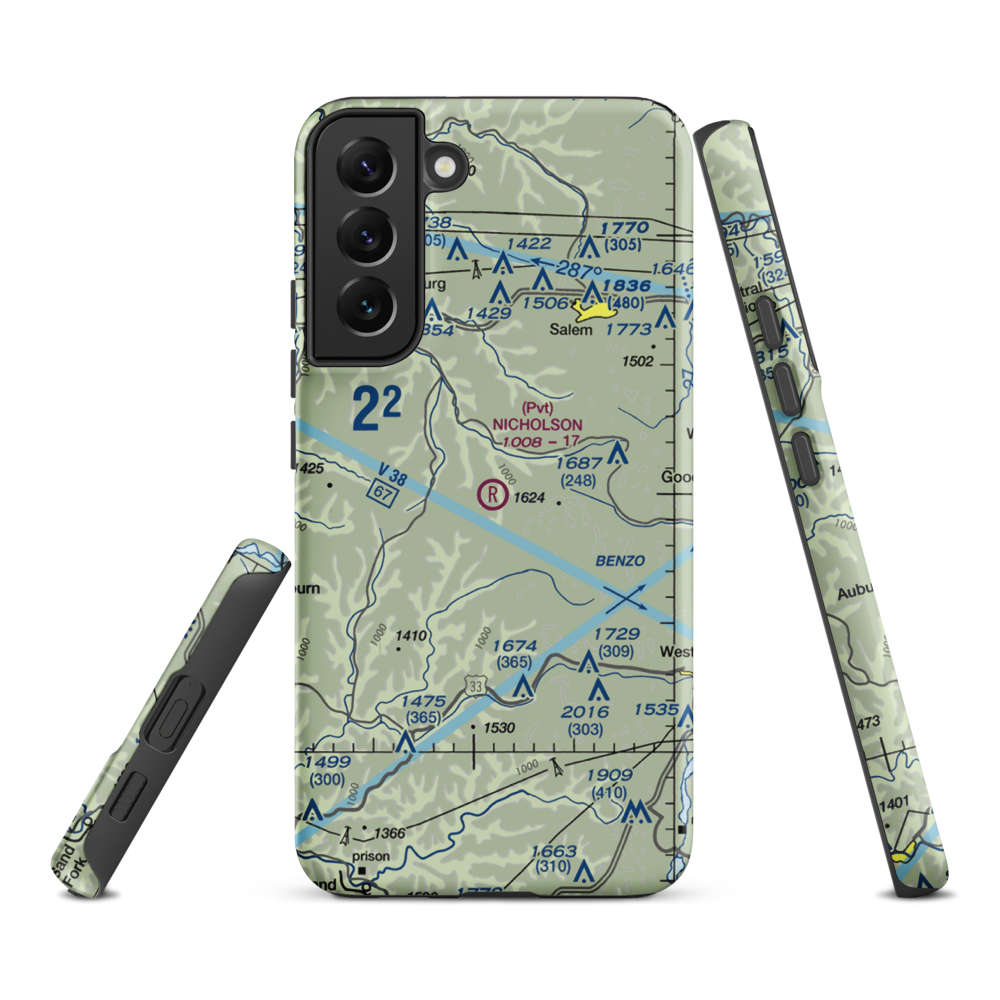Nicholson Airport (75WV) VFR Sectional Samsung Phone Case Samsung Galaxy S22 Plus model shown