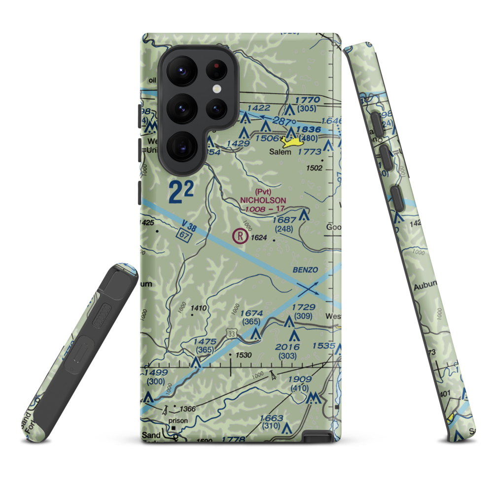 Nicholson Airport (75WV) VFR Sectional Samsung Phone Case Samsung Galaxy S22 Ultra model shown