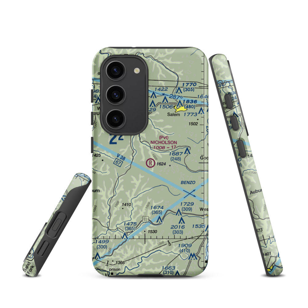 Nicholson Airport (75WV) VFR Sectional Samsung Phone Case Samsung Galaxy S23 model shown