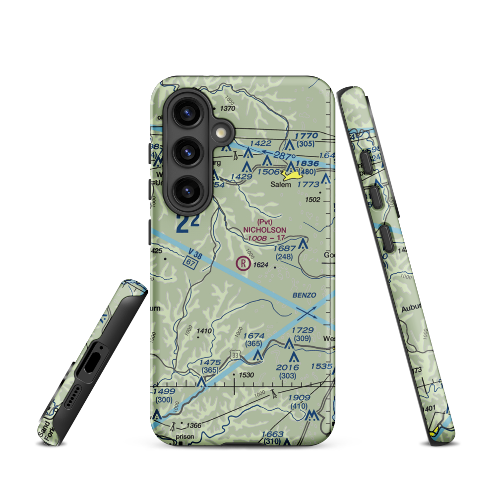 Nicholson Airport (75WV) VFR Sectional Samsung Phone Case Samsung Galaxy S24 model shown