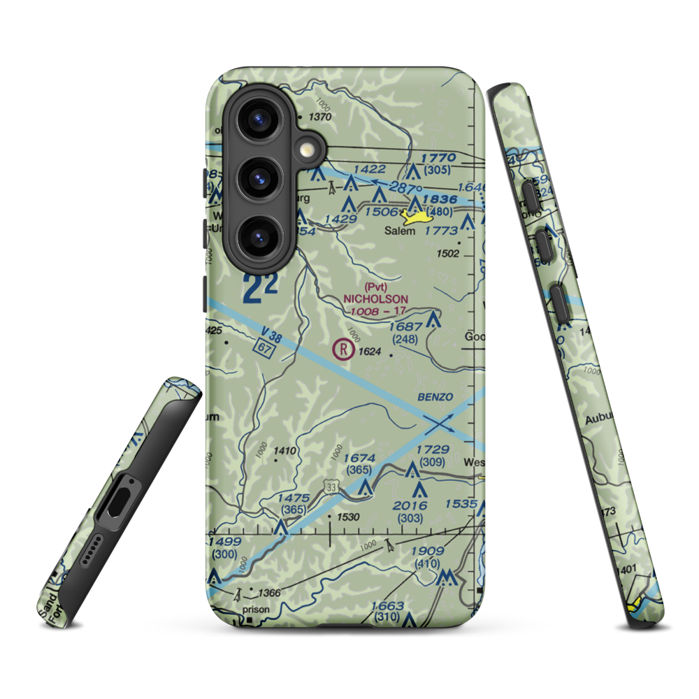 Nicholson Airport (75WV) VFR Sectional Samsung Phone Case Samsung Galaxy S24 Plus model shown