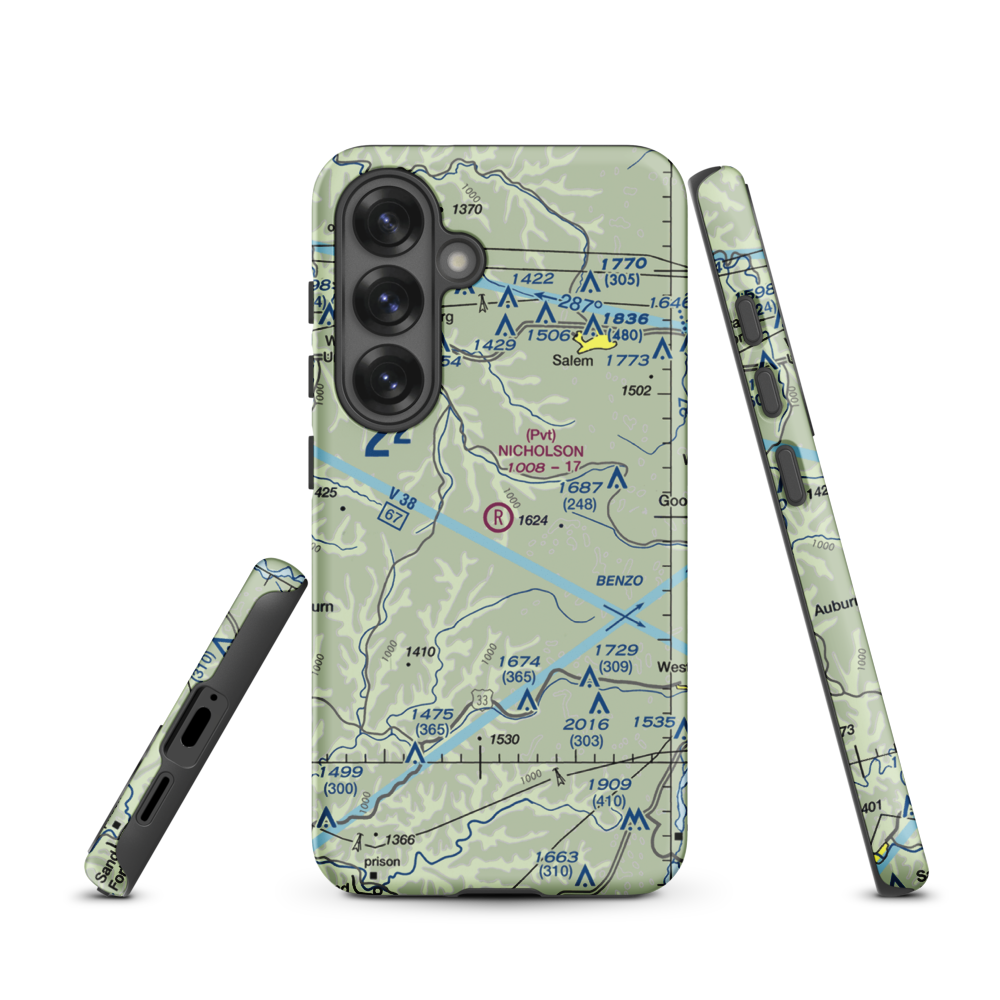 Nicholson Airport (75WV) VFR Sectional Samsung Phone Case Samsung Galaxy S25 model shown