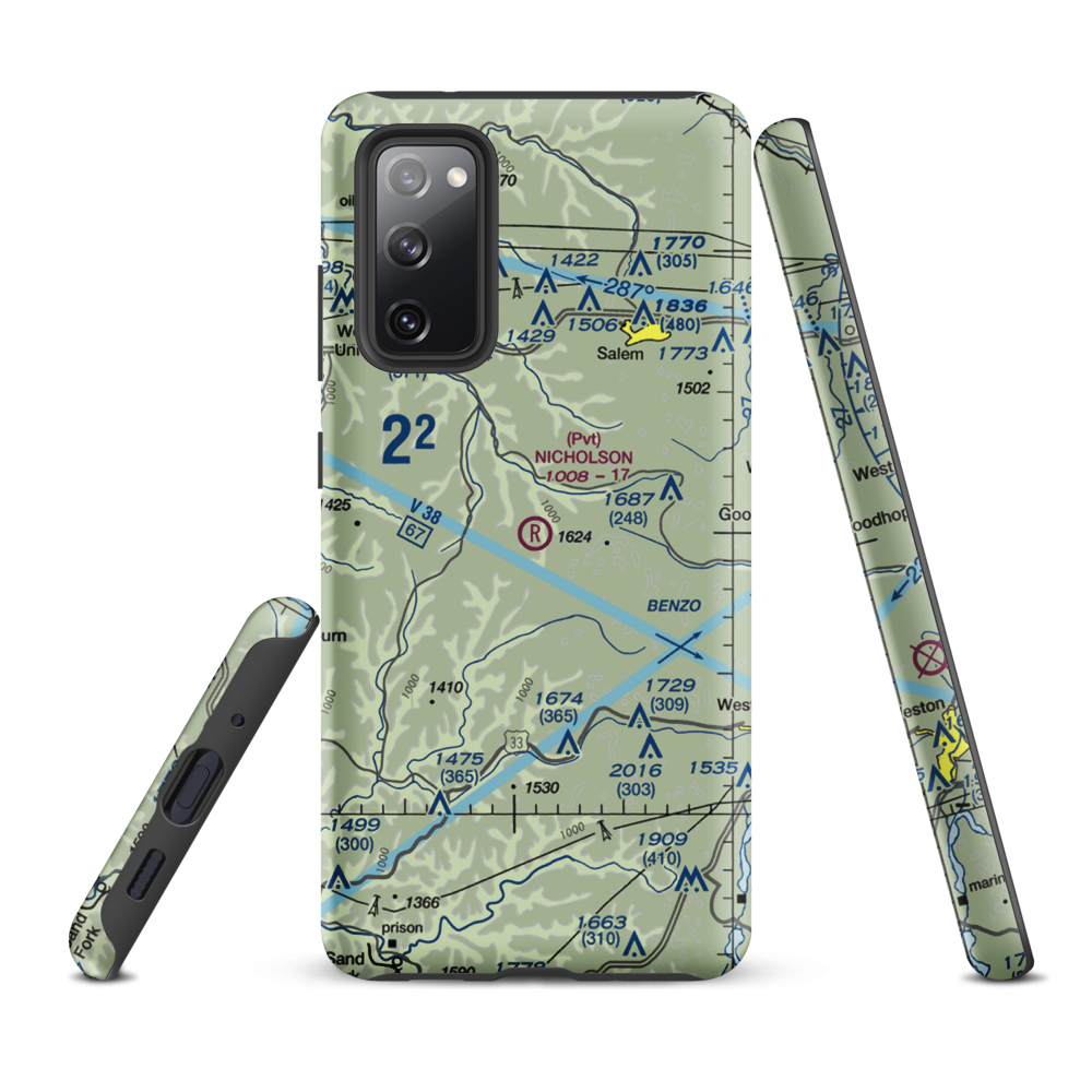Nicholson Airport (75WV) VFR Sectional Samsung Phone Case Samsung Galaxy S20 FE model shown