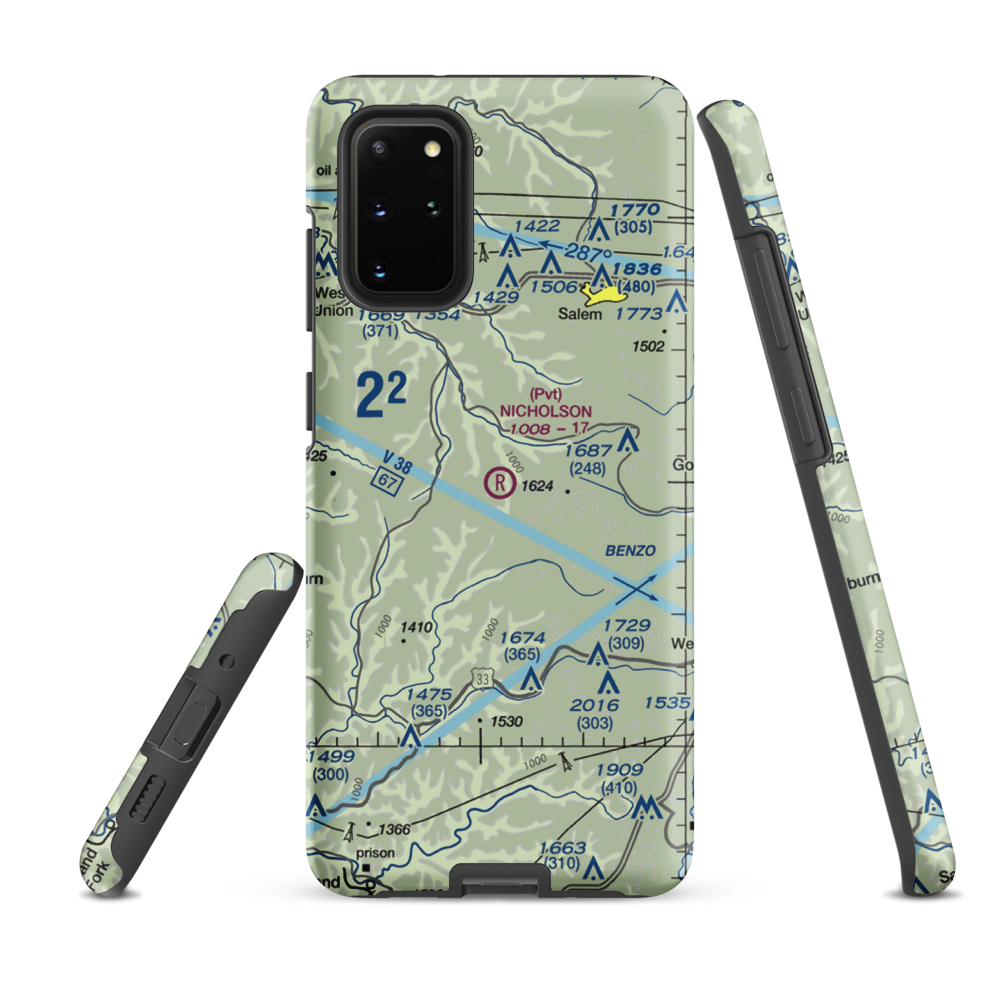 Nicholson Airport (75WV) VFR Sectional Samsung Phone Case Samsung Galaxy S20 Plus model shown