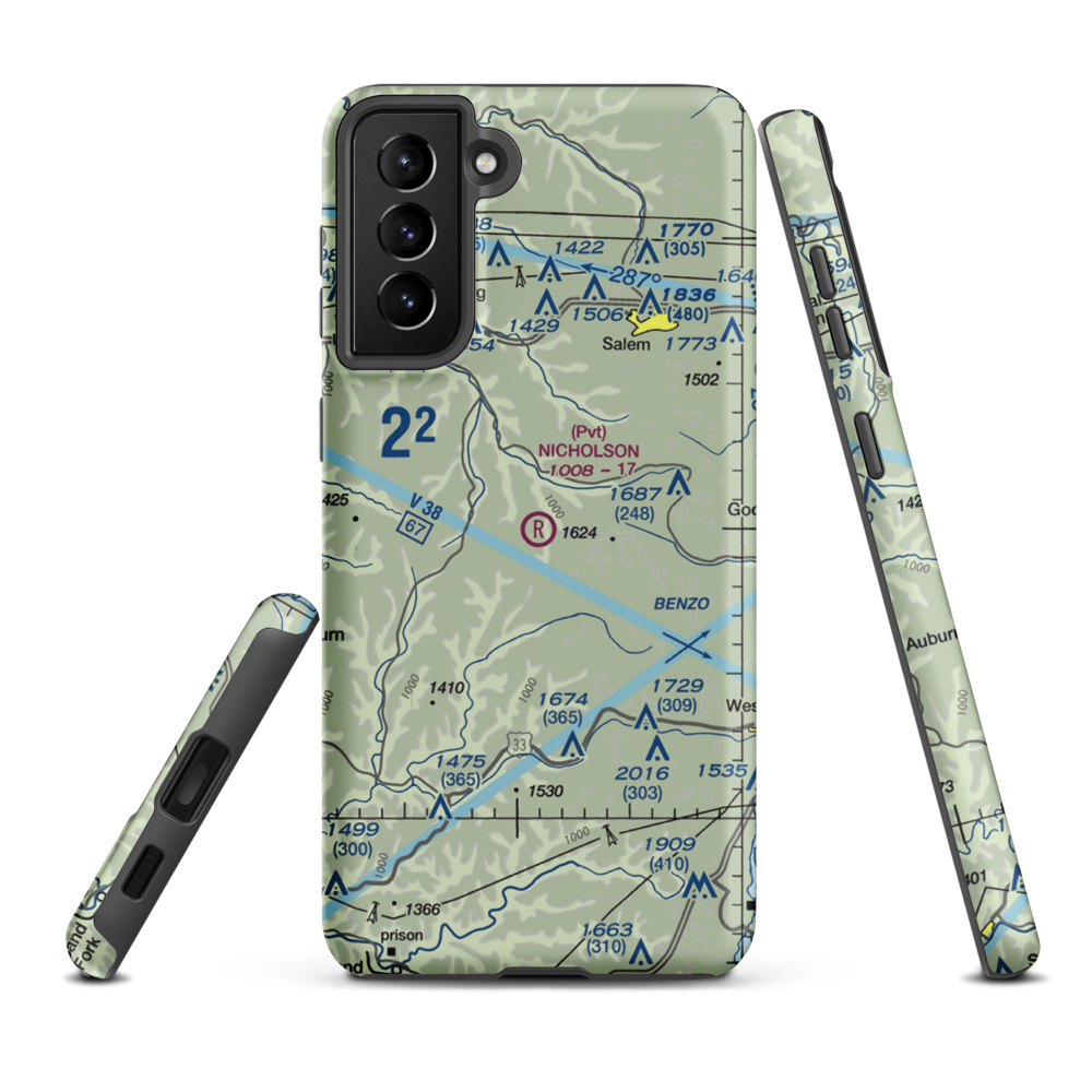 Nicholson Airport (75WV) VFR Sectional Samsung Phone Case Samsung Galaxy S21 Plus model shown