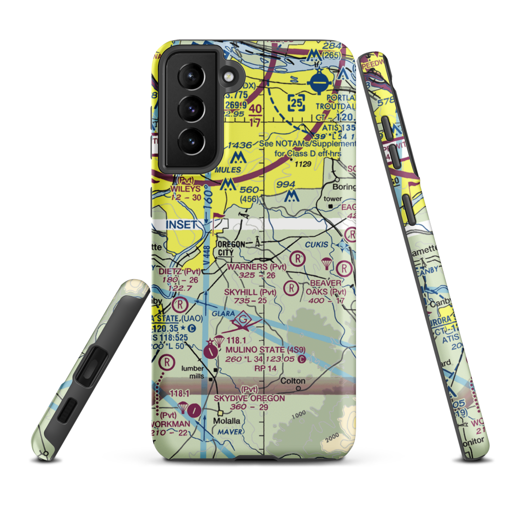 Nielsen Airport (2OR0) VFR Sectional Samsung Phone Case Samsung Galaxy S21 FE model shown