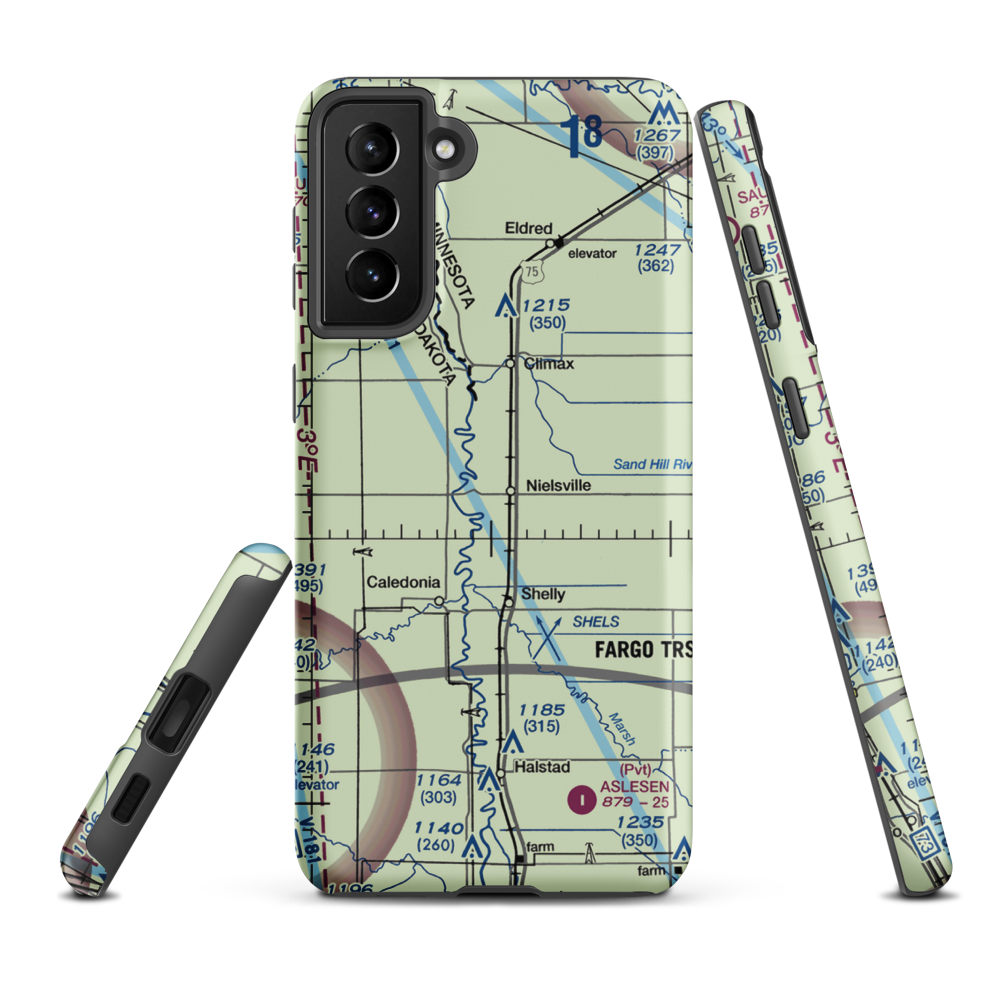 Nielsville Airport (84MN) VFR Sectional Samsung Phone Case Samsung Galaxy S21 Plus model shown