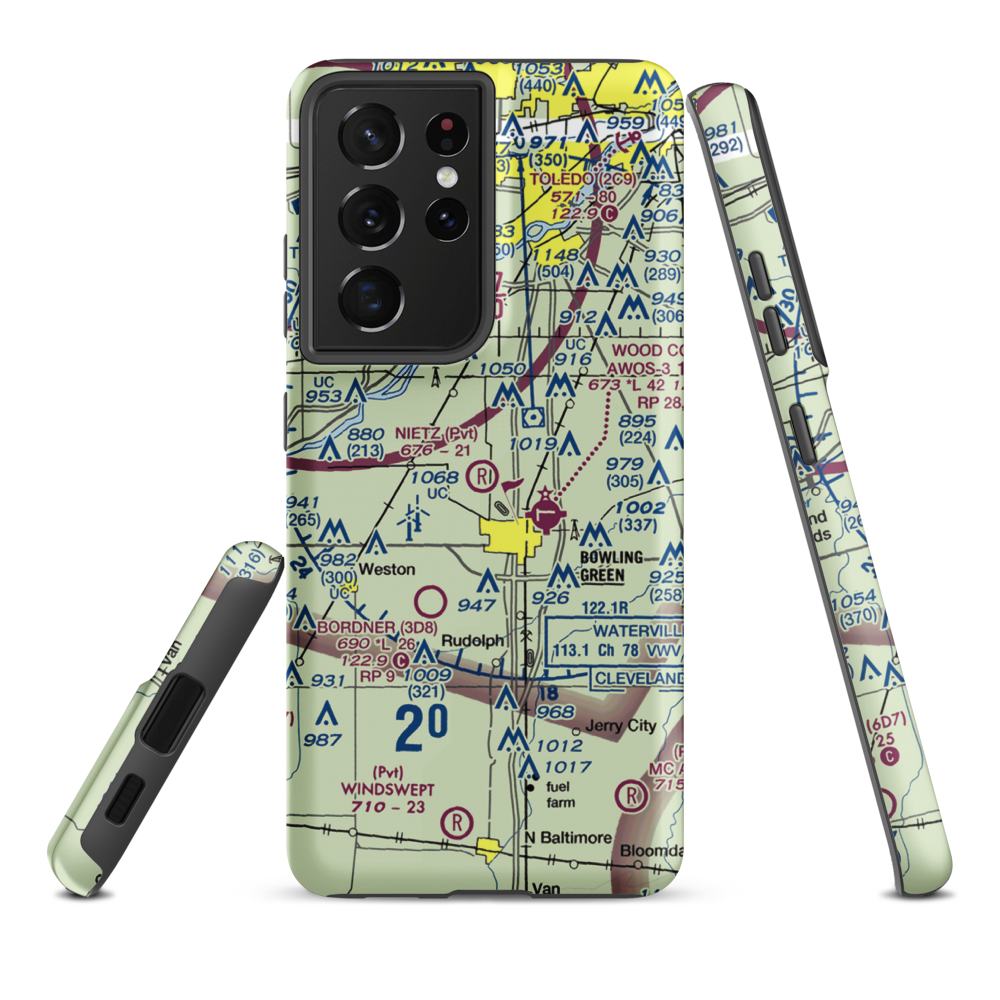 Nietz Airport (6OH7) VFR Sectional Samsung Phone Case Samsung Galaxy S21 Plus model shown