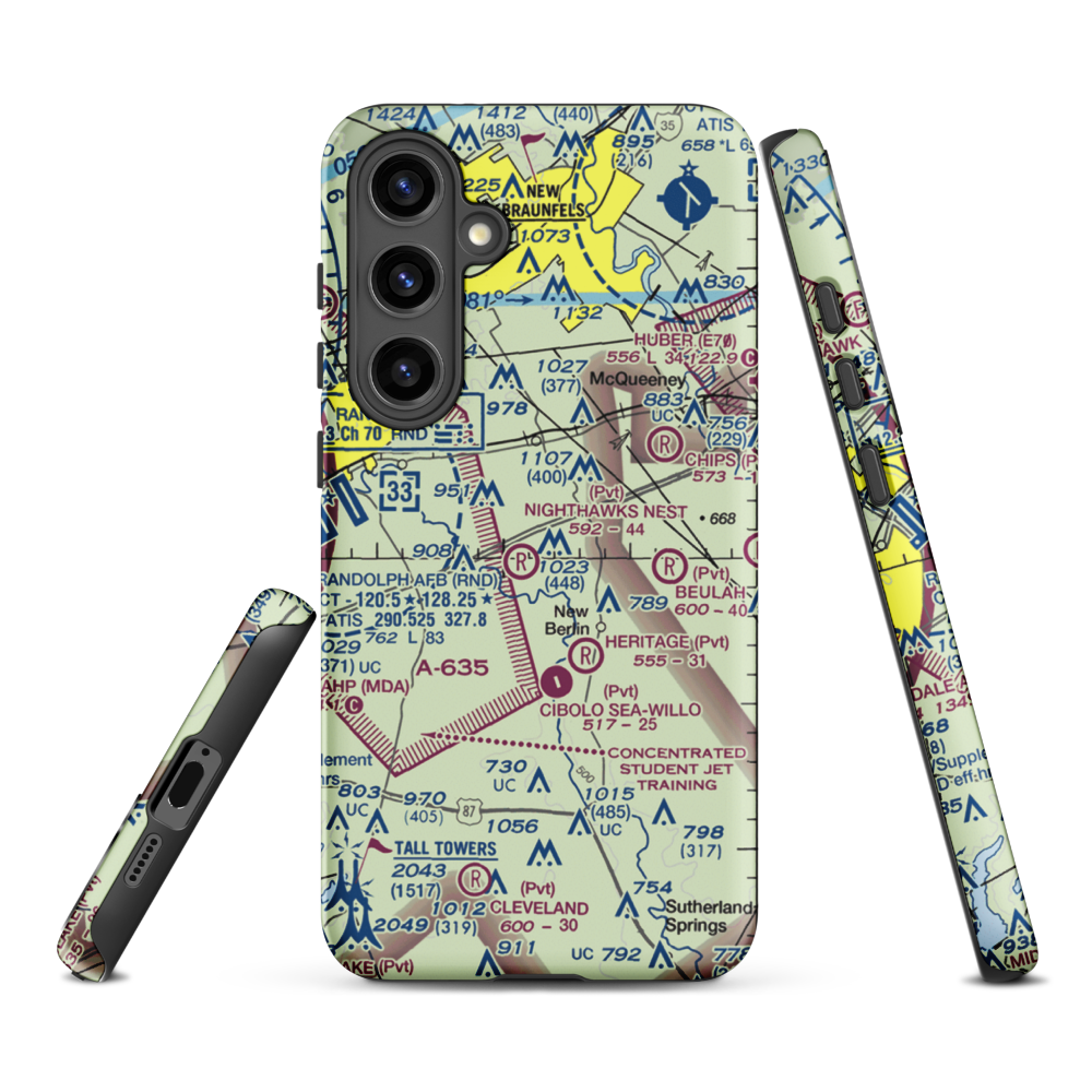 Nighthawks Nest Airport (TT45) VFR Sectional Samsung Phone Case Samsung Galaxy S24 Plus model shown