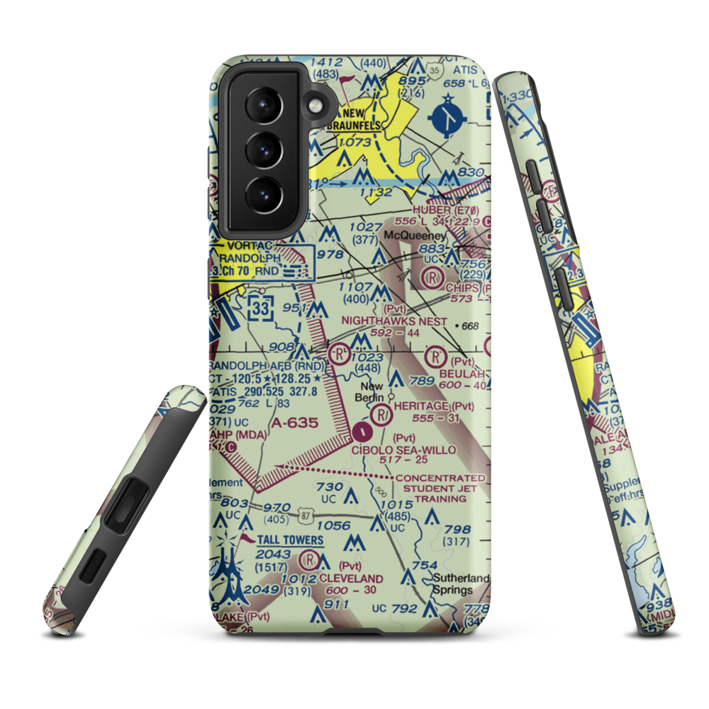 Nighthawks Nest Airport (TT45) VFR Sectional Samsung Phone Case Samsung Galaxy S21 FE model shown