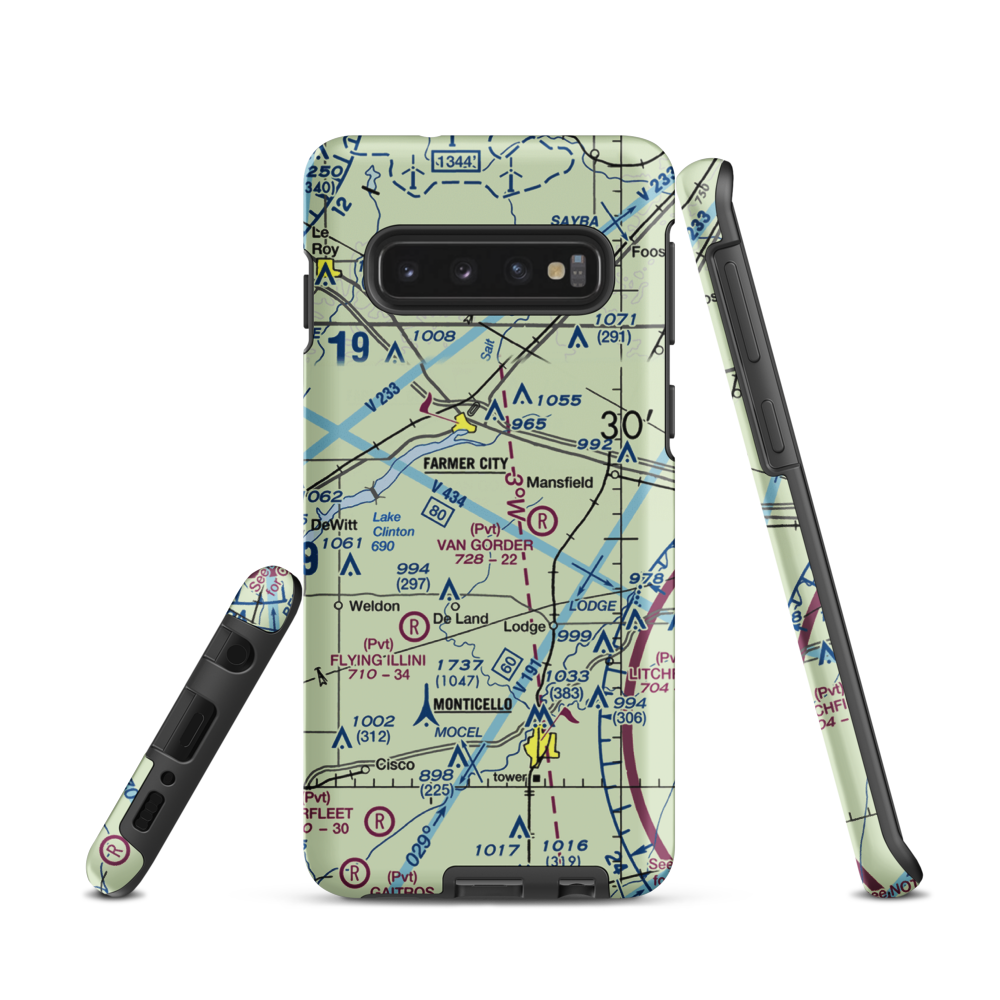 Niklaus RLA Restricted Landing Area (IS26) VFR Sectional Samsung Phone Case Samsung Galaxy S10 model shown