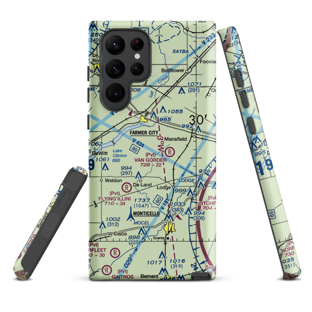 Niklaus RLA Restricted Landing Area (IS26) VFR Sectional Samsung Phone Case Samsung Galaxy S22 Ultra model shown