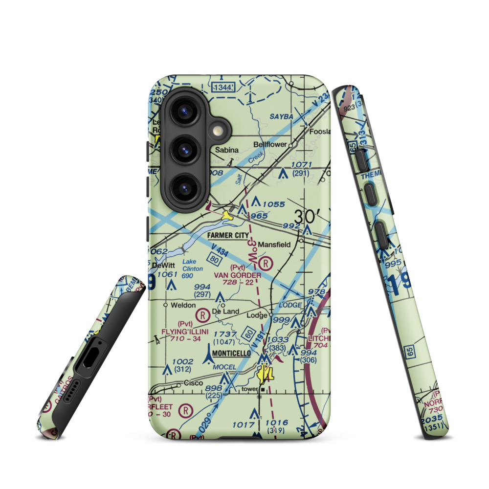 Niklaus RLA Restricted Landing Area (IS26) VFR Sectional Samsung Phone Case Samsung Galaxy S24 model shown