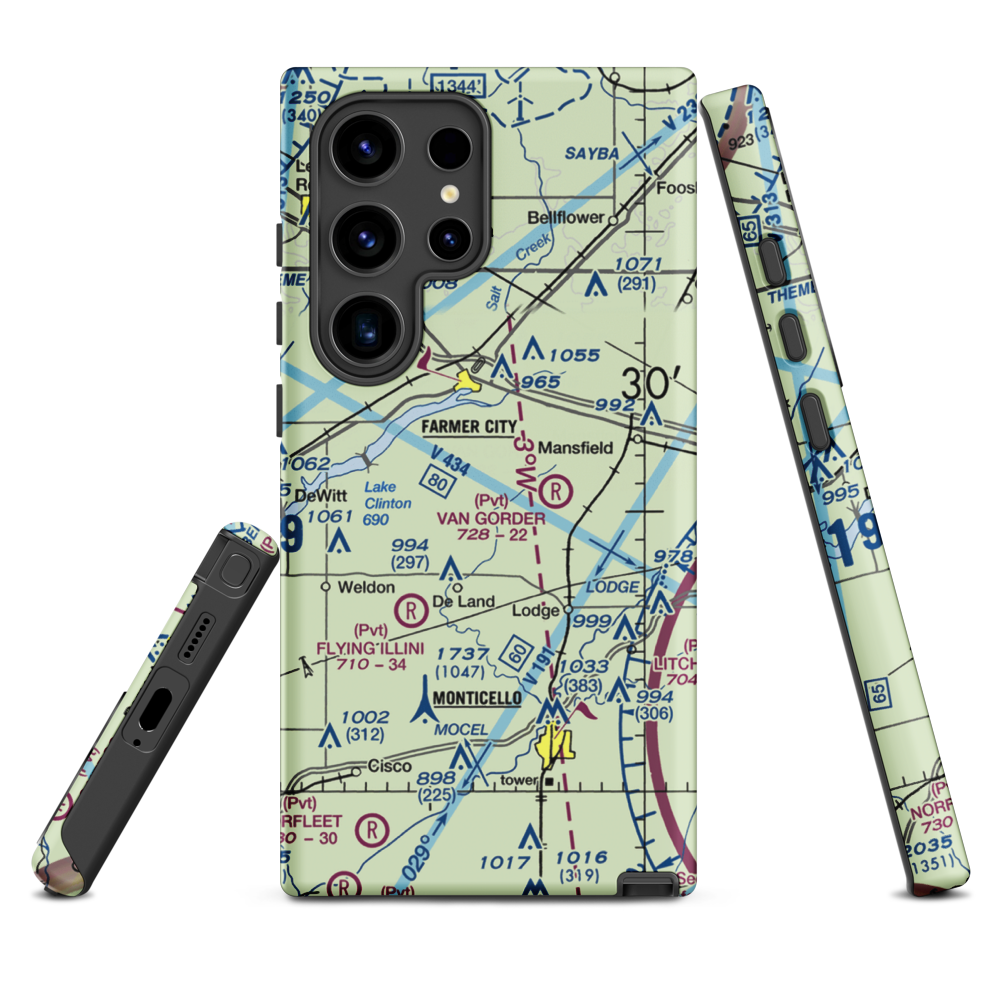 Niklaus RLA Restricted Landing Area (IS26) VFR Sectional Samsung Phone Case Samsung Galaxy S24 Ultra model shown