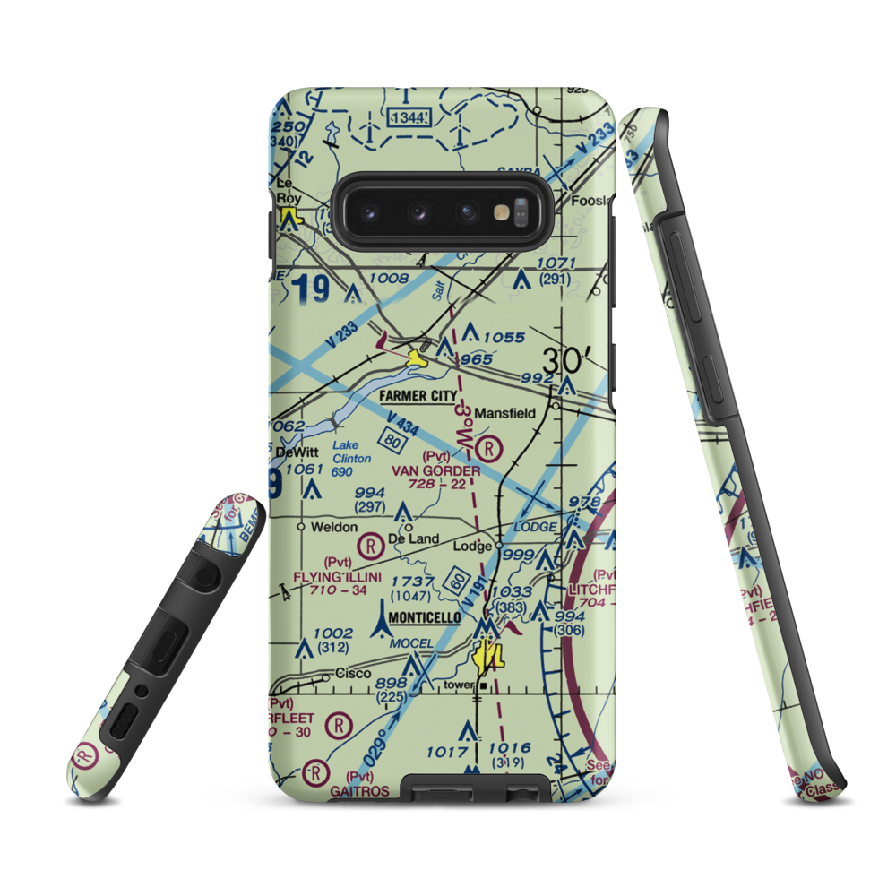 Niklaus RLA Restricted Landing Area (IS26) VFR Sectional Samsung Phone Case Samsung Galaxy S10e model shown