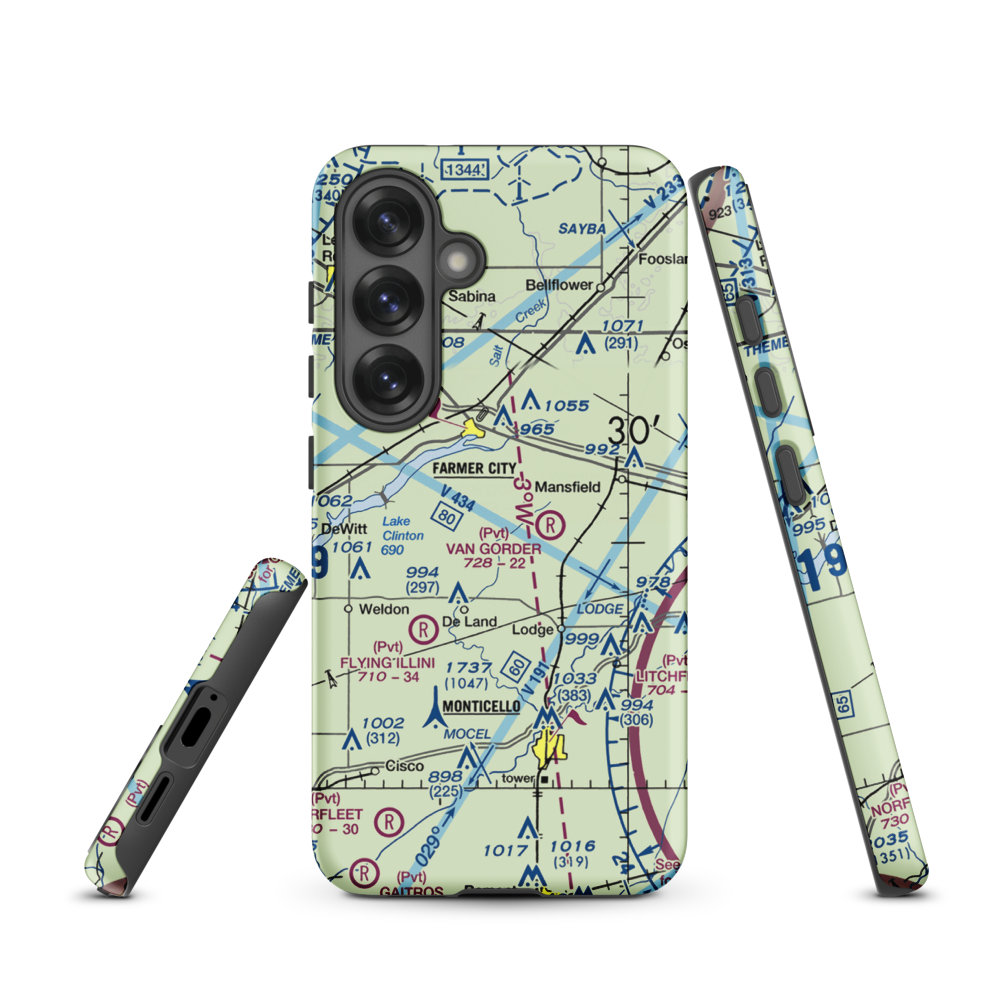 Niklaus RLA Restricted Landing Area (IS26) VFR Sectional Samsung Phone Case Samsung Galaxy S25 model shown