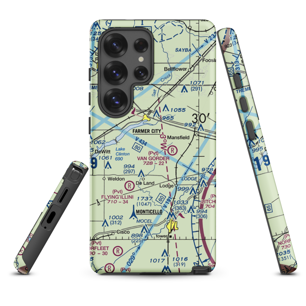 Niklaus RLA Restricted Landing Area (IS26) VFR Sectional Samsung Phone Case Samsung Galaxy S25 Ultra model shown