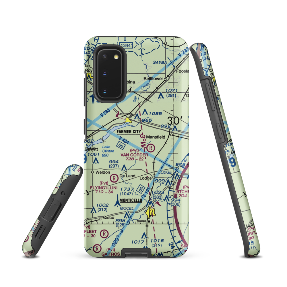 Niklaus RLA Restricted Landing Area (IS26) VFR Sectional Samsung Phone Case Samsung Galaxy S20 model shown