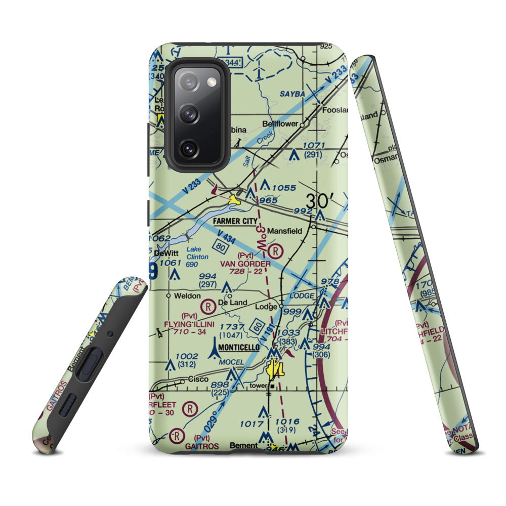 Niklaus RLA Restricted Landing Area (IS26) VFR Sectional Samsung Phone Case Samsung Galaxy S20 FE model shown