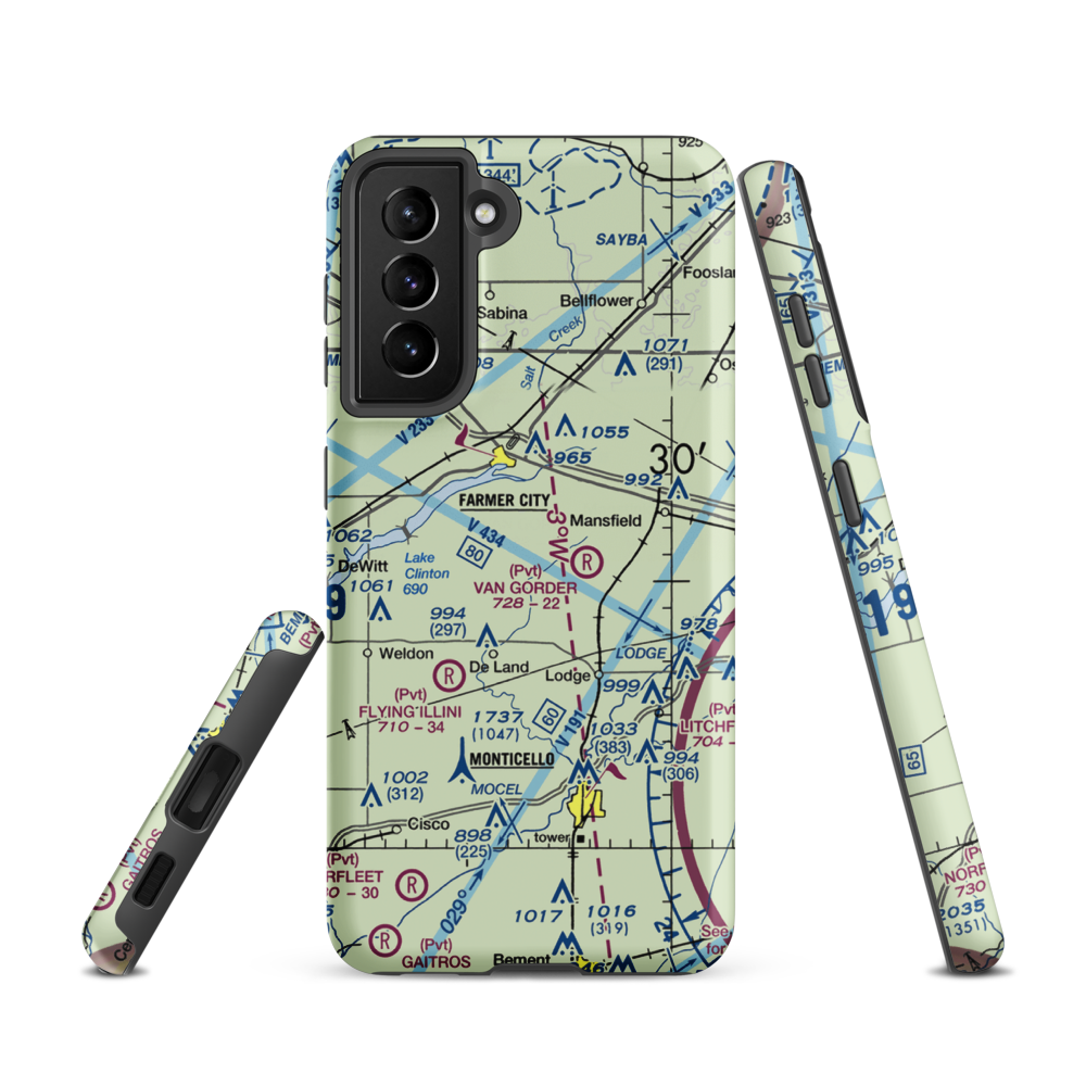 Niklaus RLA Restricted Landing Area (IS26) VFR Sectional Samsung Phone Case Samsung Galaxy S21 model shown