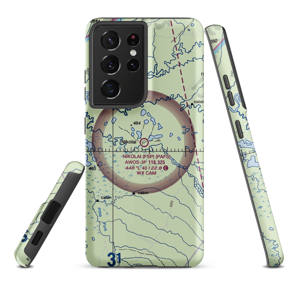 Nikolai Airport (FSP) VFR Sectional Samsung Phone Case Samsung Galaxy S21 Ultra model shown