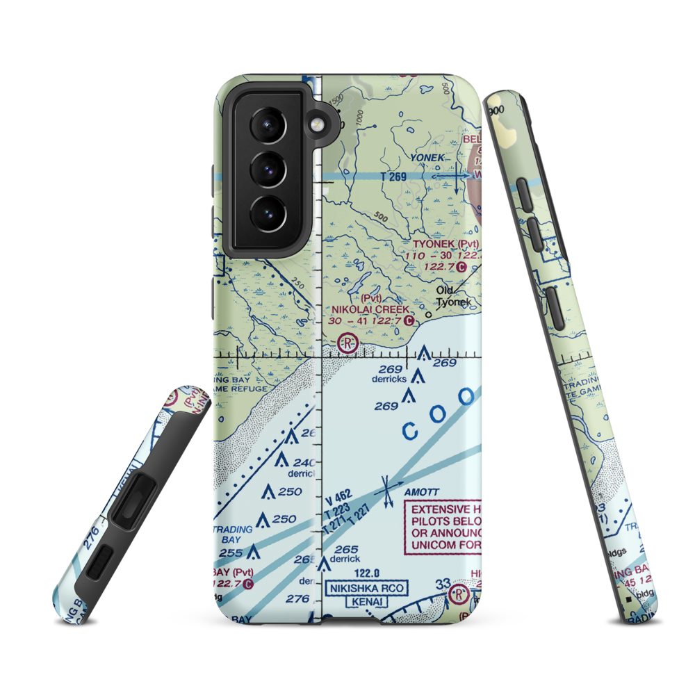 Nikolai Creek Airport (9AK3) VFR Sectional Samsung Phone Case Samsung Galaxy S21 FE model shown