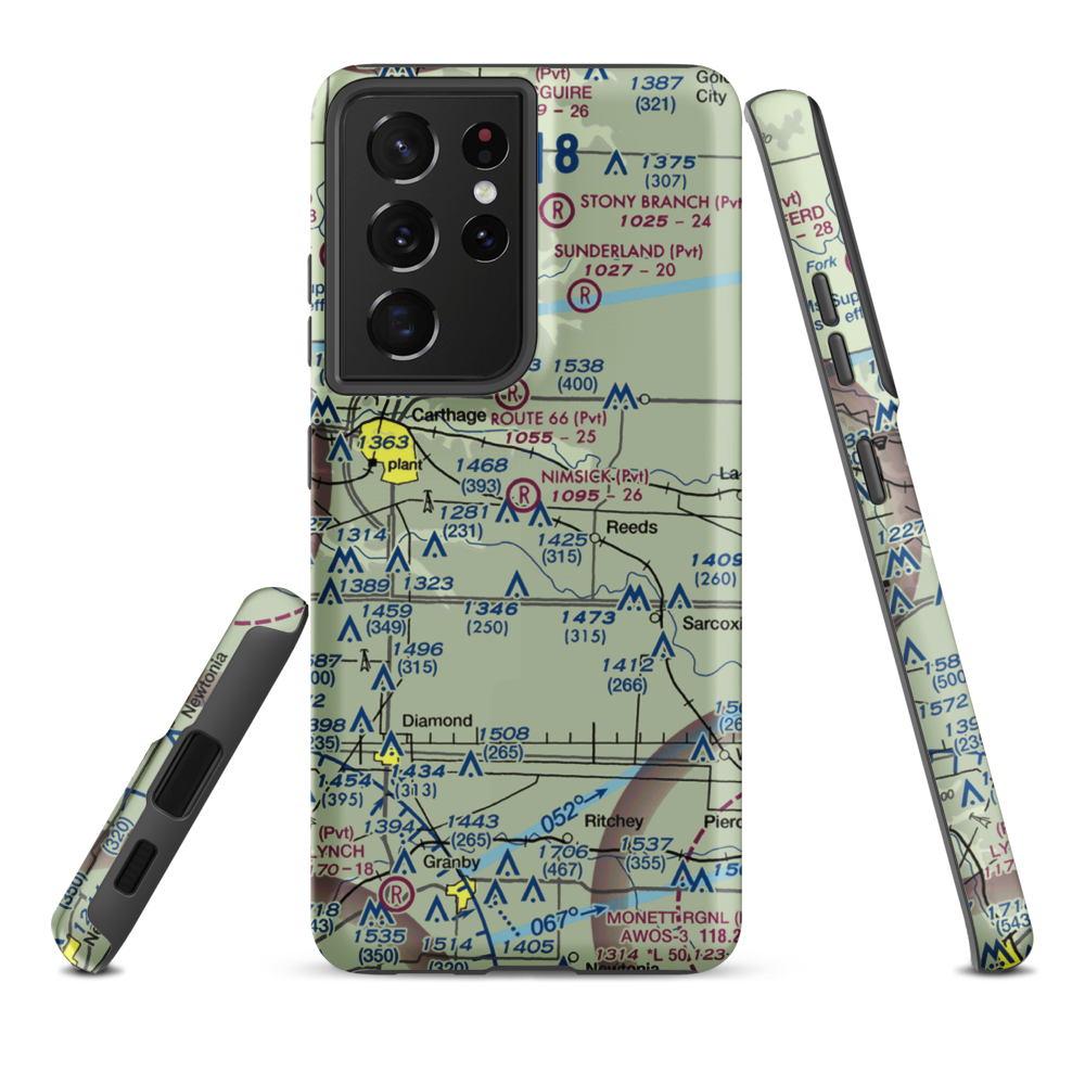 Nimsick Airport (3MO5) VFR Sectional Samsung Phone Case Samsung Galaxy S21 Ultra model shown