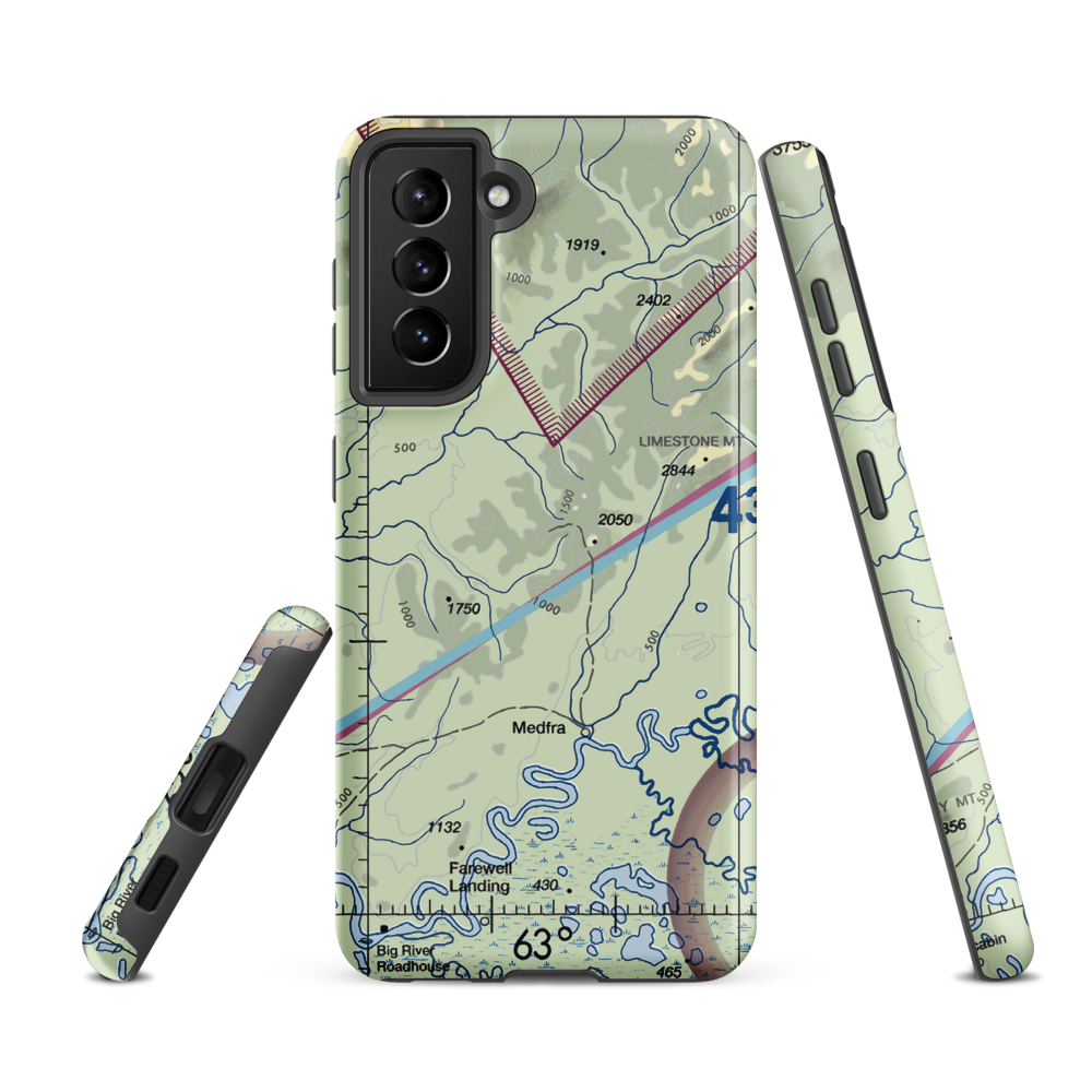 Nixon Fork Mine Airport (AK40) VFR Sectional Samsung Phone Case Samsung Galaxy S21 FE model shown
